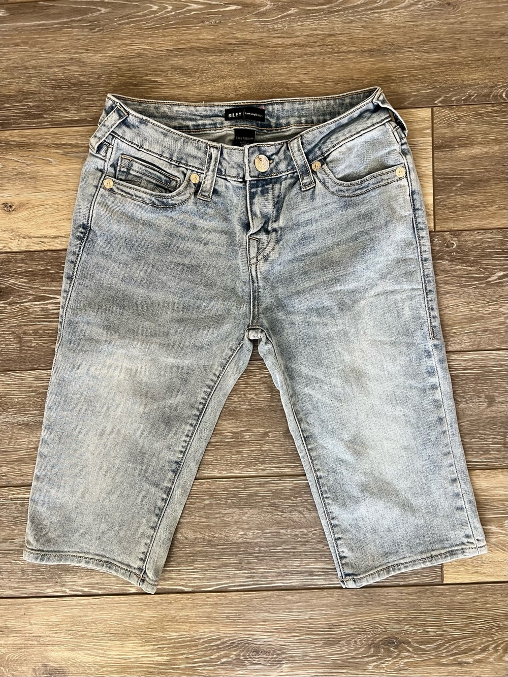 True Religion Riley Knee Length Jean Shorts